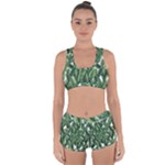 Green banana leaves Racerback Boyleg Bikini Set