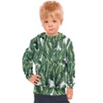 Green banana leaves Kids  Hooded Pullover