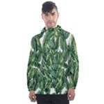 Green banana leaves Men s Front Pocket Pullover Windbreaker