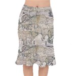 Tartaria Empire Vintage Map Short Mermaid Skirt