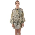 Tartaria Empire Vintage Map Long Sleeve Satin Kimono