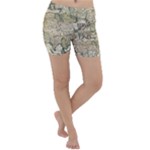 Tartaria Empire Vintage Map Lightweight Velour Yoga Shorts