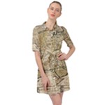 Tartaria Empire Vintage Map Belted Shirt Dress