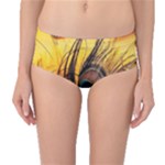 City Light Sky Landmark Painting Mid-Waist Bikini Bottoms