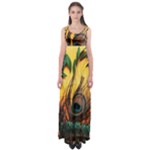 City Light Sky Landmark Painting Empire Waist Maxi Dress