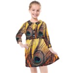 Art Paint Landscape Mountain Kids  Quarter Sleeve Shirt Dress