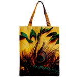 Oceans Stunning Painting Sunset Scenery Wave Paradise Beache Mountains Zipper Classic Tote Bag