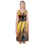 Oceans Stunning Painting Sunset Scenery Wave Paradise Beache Mountains Midi Sleeveless Dress