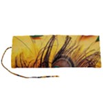 Sunset Illustration Water Night Sun Landscape Grass Clouds Painting Digital Art Drawing Roll Up Canvas Pencil Holder (S)
