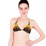 City Lights Sky Landmark Painting Classic Bikini Top