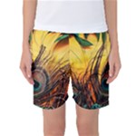 City Lights Sky Landmark Painting Women s Basketball Shorts