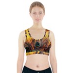 Forest Owl Art Snow Winter Sports Bra With Pocket