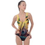 Forest Owl Art Snow Winter Side Cut Out Swimsuit