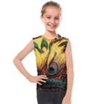 Forest Owl Art Snow Winter Kids  Mesh Tank Top