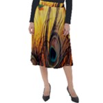 Landscape Bright Scenery Drawing Rivers Blue Lovely Classic Velour Midi Skirt 