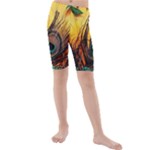 Forest Trees Snow Landscape Art Kids  Mid Length Swim Shorts