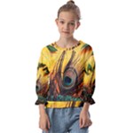 Asian Retro Vintage Art Korea China Japan Kids  Cuff Sleeve Top