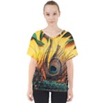 Forest Trees Snow Landscape Art V-Neck Dolman Drape Top