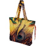 Forest Trees Snow Landscape Art Drawstring Tote Bag