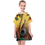 Japan Art Artwork Asia Drawing Lake Landscape Mountain Nature Oriental Kids  One Piece Chiffon Dress