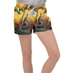 Peacock Feather Native Women s Velour Lounge Shorts