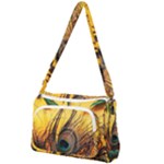 Peacock Feather Native Front Pocket Crossbody Bag