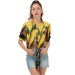 Peacock Feather Native Tie Front Shirt 