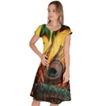 Peacock Feather Native Classic Short Sleeve Dress