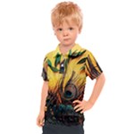 Peacock Feather Native Kids  Polo T-Shirt