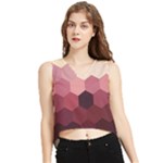 Hexagon Valentine Valentines V-Neck Cropped Tank Top