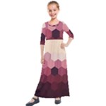 Hexagon Valentine Valentines Kids  Quarter Sleeve Maxi Dress