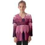 Hexagon Valentine Valentines Kids  V Neck Casual Top