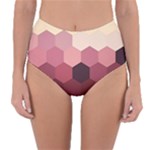 Pink Roses Flowers Love Nature Reversible High-Waist Bikini Bottoms