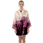 Love Amour Butterfly Colors Flowers Text Long Sleeve Satin Kimono
