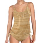 Light Wooden Texture, Wooden Light Brown Background Tankini Set