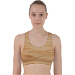 Light Wooden Texture, Wooden Light Brown Background Back Weave Sports Bra