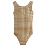 Light Wooden Texture, Wooden Light Brown Background Kids  Cut-Out Back One Piece Swimsuit
