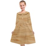 Light Wooden Texture, Wooden Light Brown Background Kids  Midi Sailor Dress