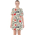 Love Abstract Background Love Textures Sixties Short Sleeve Mini Dress