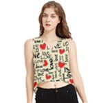 Love Abstract Background Love Textures V-Neck Cropped Tank Top