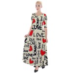 Love Abstract Background Love Textures Half Sleeves Maxi Dress