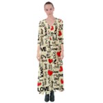 Love Abstract Background Love Textures Button Up Maxi Dress