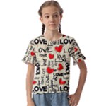 Love Abstract Background Love Textures Kids  Cuff Sleeve Scrunch Bottom T-Shirt