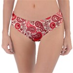 Paisley Red Ornament Texture Reversible Classic Bikini Bottoms