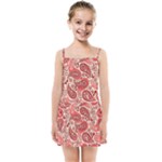 Paisley Red Ornament Texture Kids  Summer Sun Dress