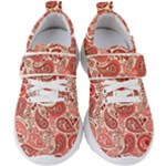 Paisley Red Ornament Texture Kids  Velcro Strap Shoes