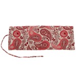 Paisley Red Ornament Texture Roll Up Canvas Pencil Holder (S)