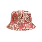 Paisley Red Ornament Texture Inside Out Bucket Hat (Kids)