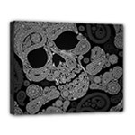 Paisley Skull, Abstract Art Canvas 14  x 11  (Stretched)
