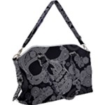 Paisley Skull, Abstract Art Canvas Crossbody Bag